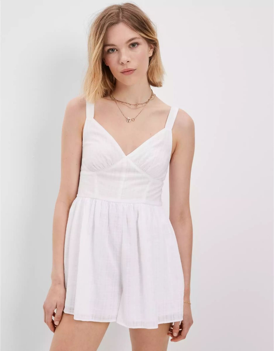 Combinaison American Eagle AE Corset Romper Blanche Femme | MJQ-61717205